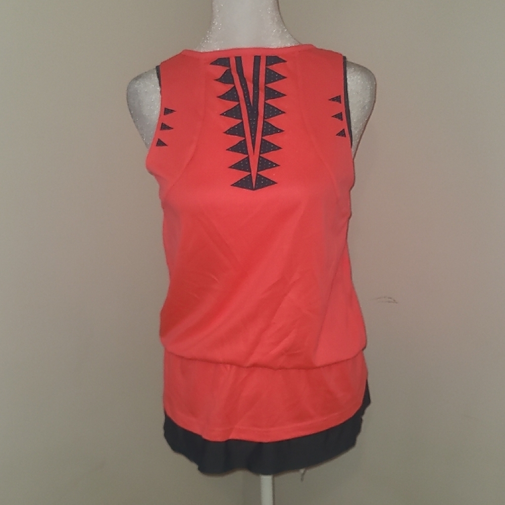 Adidas Orange and Pink Sleeveless Tank Top